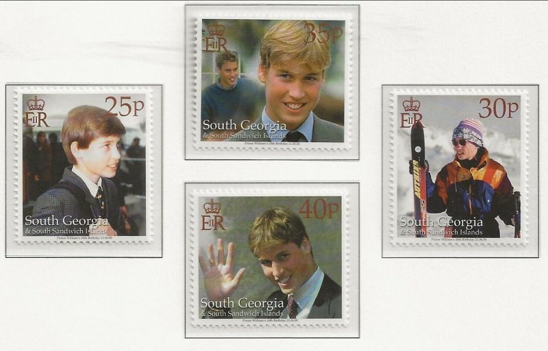 SOUTH GEORGIA Sc 257-61 MNH SET+S/S of 2000 - PRINCE WILLIAM 