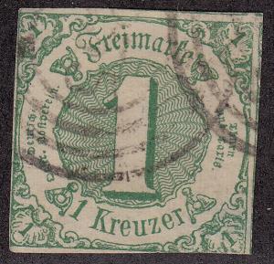 THURN & TAXIS Southern District Used Scott # 47 Numeral - remnant (1 Stamp) -1