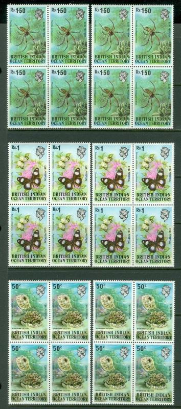 EDW1949SELL : B.I.O.T. 1973 Scott #54-56 Wildlife. 18 sets. All VF MNH Cat $279.