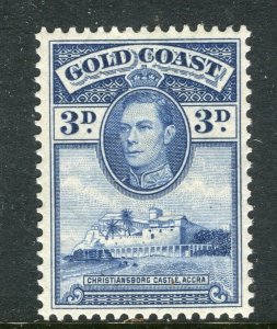 GOLD COAST; 1938 early GVI Pictorial issue Mint hinged 3d. value