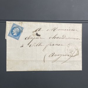 France #15d On Used Early Cover, 2 December 1861 