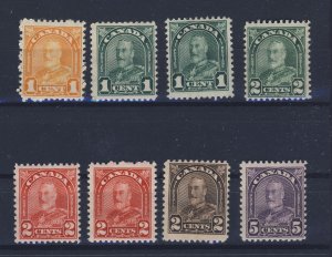 Canada Mint Stamps #162-2x163-164-2x165-166-170 F To VF  ARCH ISSUE