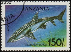 Tanzania 1141 - Cto - 150sh White-tip Reef Shark (1993) (cv $1.20)