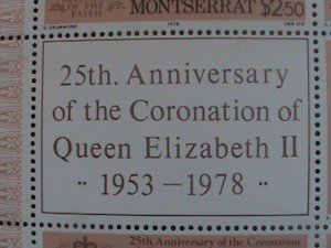 ​MONTSERRAT-1978 SC#388-25TH ANNIV: CORONATION OF QUEEN ELIZABETH II MNH SHEET