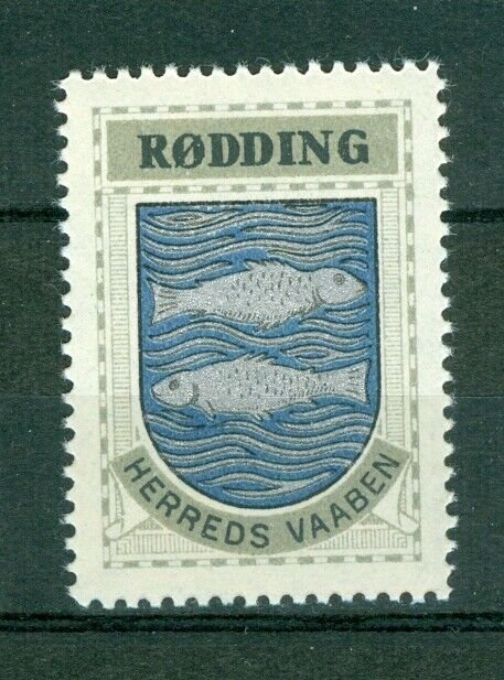 Denmark. Poster Stamp 1940/42. Mnh. District: Rodding. Coats Of Arms.Fish,Ocean. 