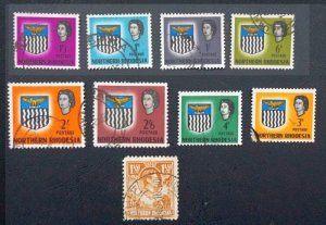 NORTHERN RHODESIA  (ZAMBIA) Small lot of 9 stamps USED