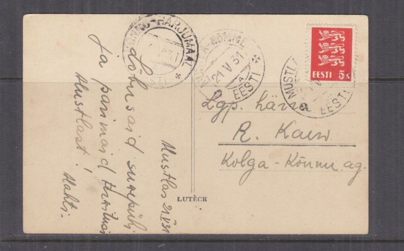 ESTONIA, 1931 ppc., 5s. MUSTLA-NOMME to Kolga.