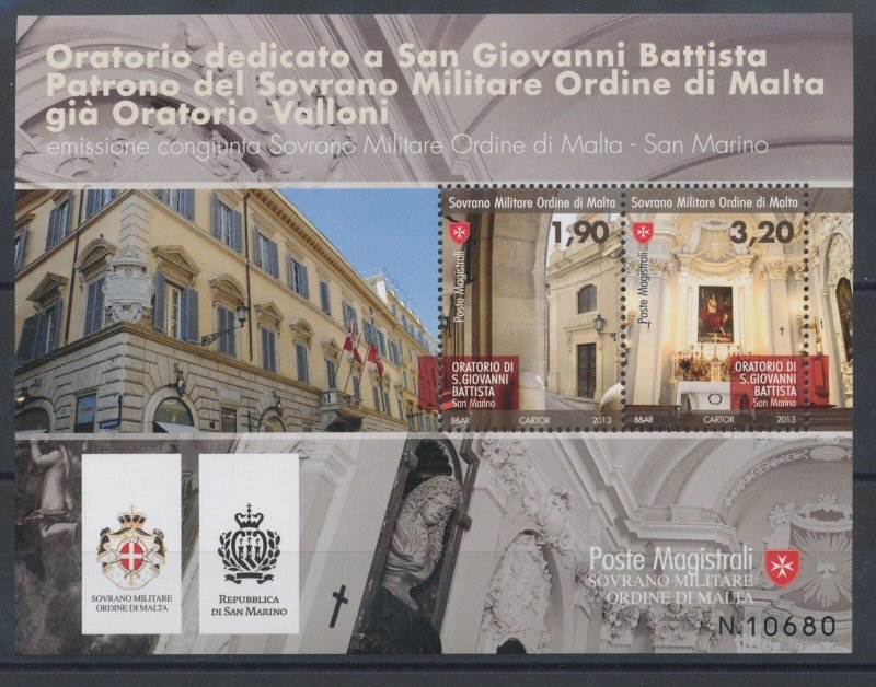 2013 Smom - 'Oratorio San Giovanni Battista' Issue Joint With San Mar