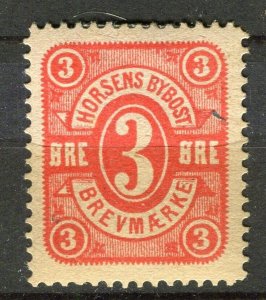 DENMARK; HORSENS BYPOST Local issue 1886 Mint hinged 3ore. value