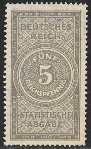 GERMANY 1929 5rpf Statistical Fees Revenue  Erler No.AF50 VFU