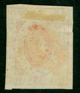 COLOMBIA 1861 ARMS of New GRANADA 20c red Sc# 17  used  ZERO red cancel VF