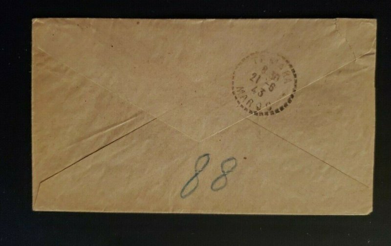 1943 Segou French Sudan to Temara Morocco Sudan Regiment Cachet Airmail Cover