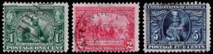 United States Scott 328-330 (1907) Used F-VF Complete Set, CV $38.50 B