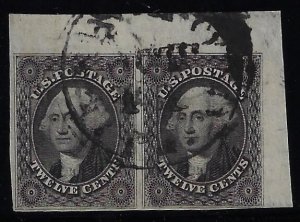 Scott #17 - $2,000.00 – XF-used – XF-90J SHOWPIECE PAIR - 2021 PSAG Cert XF-90J