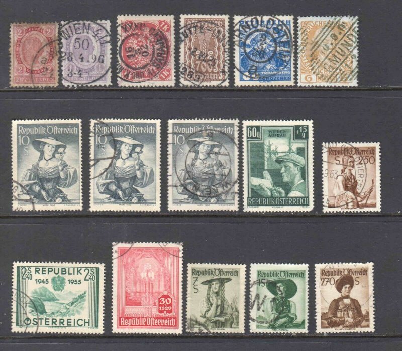 AUSTRIA COLLECTION LOT 3 10S LADIES AND MORE CANCELS x16 MOST SOUND $$$$$$$