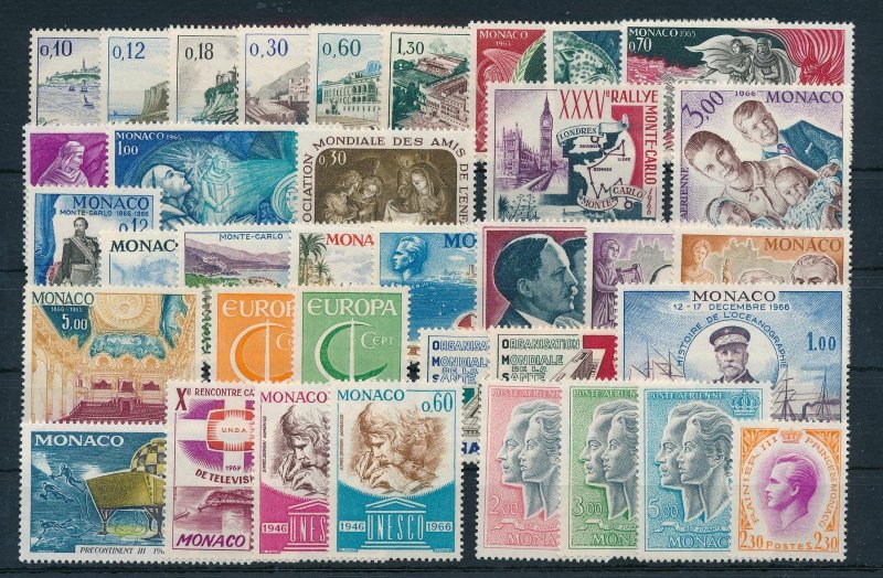 Monaco 1966 Complete Year Set  MNH