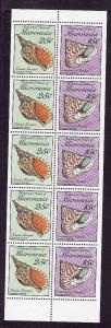 Micronesia-Sc#88b-unused NH pane of 10-Seashells-Marine Life