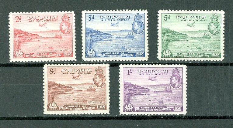 PAPUA & NEW GUINEA 1938 #C5-9 SET MINT...$32.00