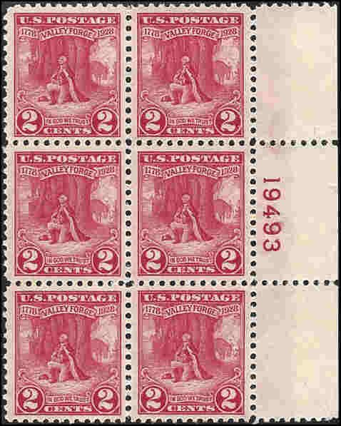 645 Mint,OG,NH... Plate Block of 6... SCV $37.50... VF/XF