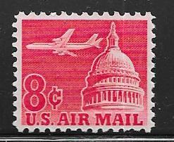 US # C64  8c  Jetairliner  over Capitol (MNH) CV $0.25