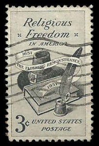 PCBstamps   US #1099  3c Religious Freedom, Used, (1)