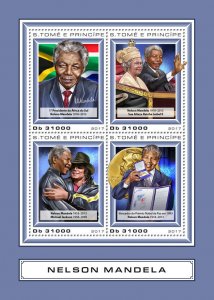 Sao Tome & Principe 2017 MNH Nelson Mandela 4v M/S Famous People Stamps