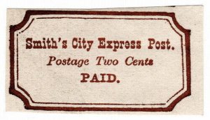 (I.B) US Local Post : Smith's City Express Post 2c