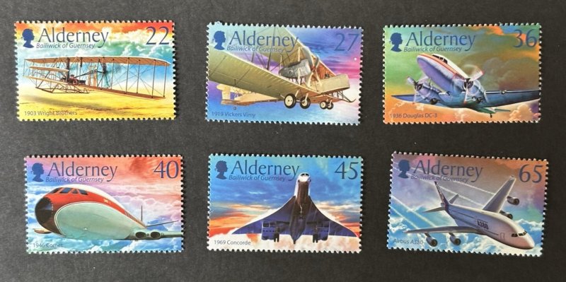 Alderney: 2003, Centenary of Powered Flight,  MNH set.