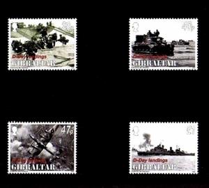 GIBRALTAR - 2004 - D DAY - WW II - LANDINGS - SHIPS - TANK + 4 X MINT - MNH SET!