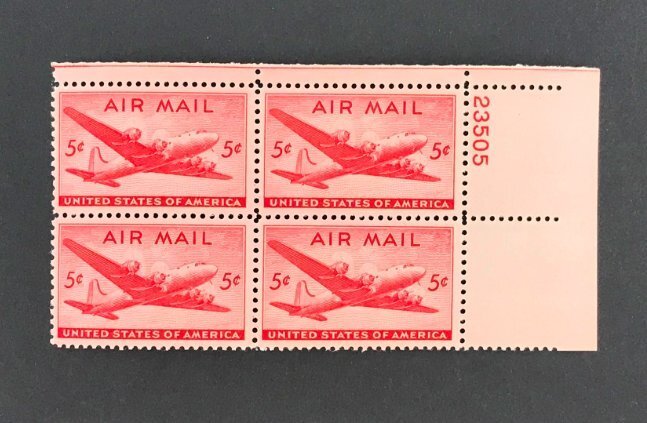 US #C32 Mint VF-XF NH OG, SET Plate #23505 Blocks. Fresh color.   16108