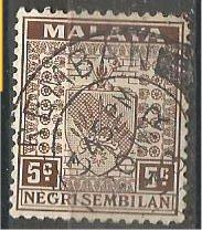 NEGRI SEMBILAN, 1935, used 5c, Arms. Scott 24