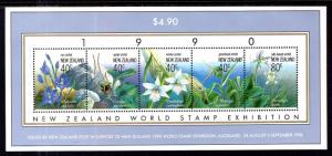 New Zealand 986 Flowers Souvenir Sheet MNH VF