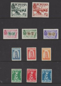 Romania- Lot of 11 Cinderella Stamps Eastern Countries of Europe & More- MH OG