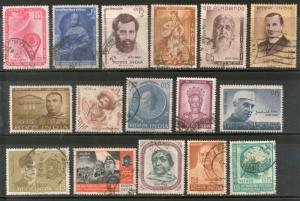 India 1964 Used Year Pack of 16 Stamps S.C.Bose Gandhi Geological Huffkin Nehru