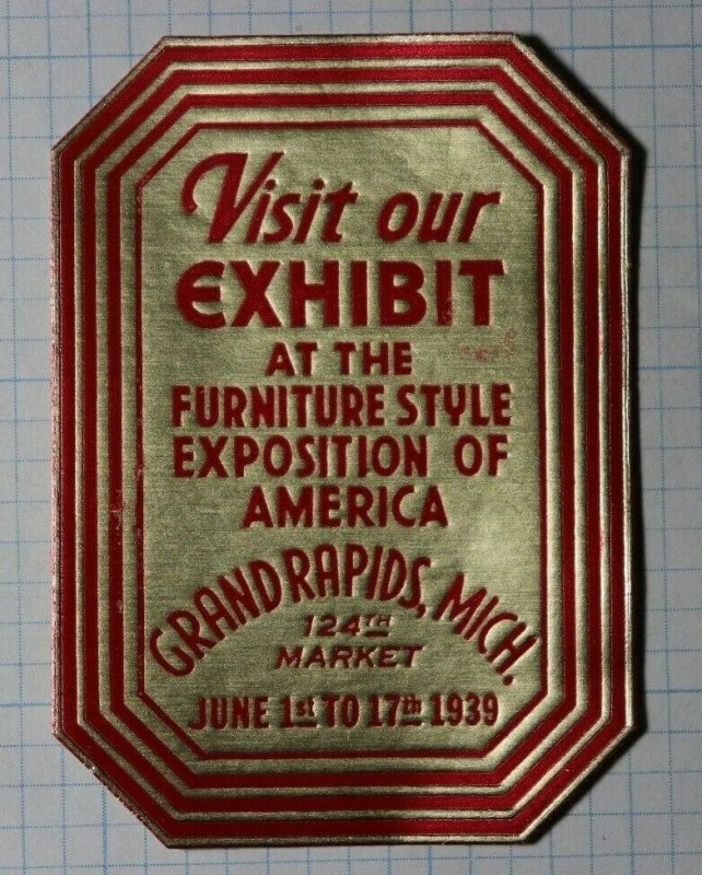 Furniture Style Expo of America Grand Rapids MI 1939 Exposition Poster Stamps Ad