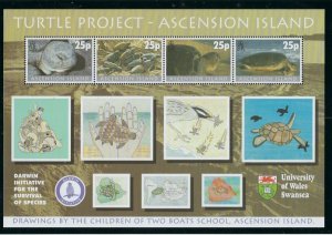 Ascension 754 MNH 2000 Turtle Project S/S (fe4285)