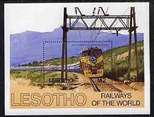 LESOTHO - 1984 - Railways of the World - Perf Min Sheet - Mint Never Hinged