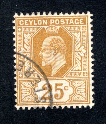 Ceylon #186,  F/VF, Used, CV $4.00 ....  1290152