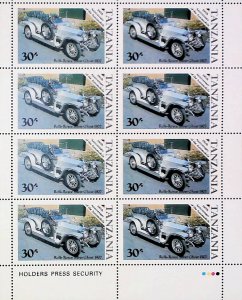 1986 Rolls-Royce Vintage Car Centenary of Motoring Tanzania MNH** Sheet X418-
