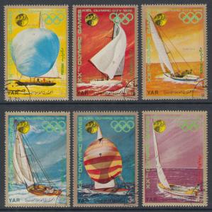 XG-D507 YEMEN - Ships, 1972 Sailing, Olympic Games Germany Kiel Used CTO Set