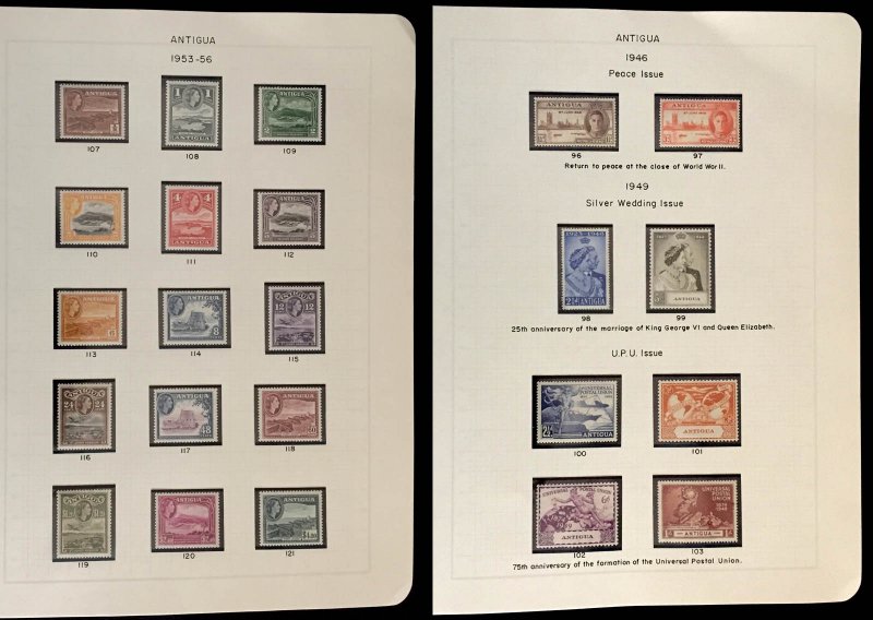 ANTIGUA - 1935-70 SELECTED STAMPS- 106V MOSTLY MINT NH