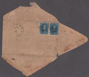 **CSA Cover, Charlottesville, VA, Due 10, 6/28/1862, Turned Cover