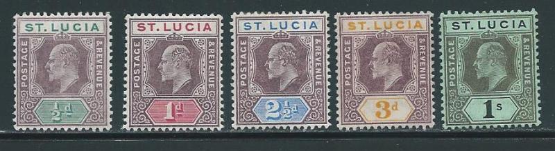 St. Lucia 43-48 Edward VII set MLH