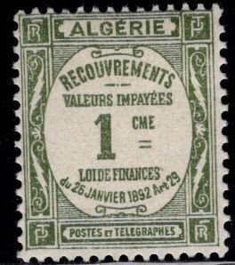 ALGERIA Scott J12 MH* Postage due expect similar centering