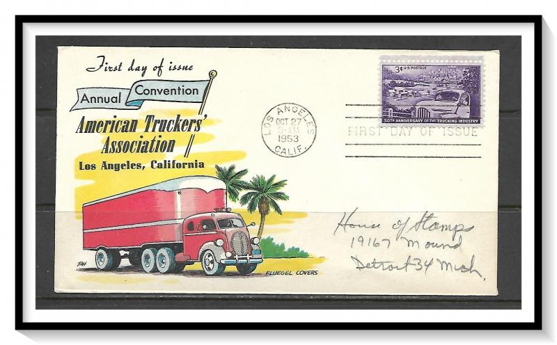 US #1025 American Truckers Fluegel Cachet FDC