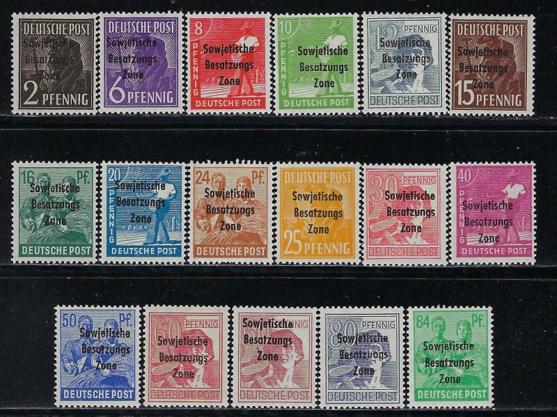 DDR under russian occupation Scott # 10N1 - 10N16, mint nh, cpl. set