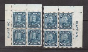 Canada #171 VF/NH UL & UR Plate #1 Block Duo