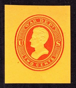 US UO49 2¢ Envelope Cut Square Mint VF SCV $70 (001)