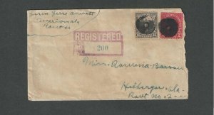 1928 Rgstd To Greensboro Al 17c Rate Backstamped