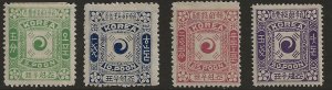 Korea 6-9  1895  set 4  fine mint  hinged